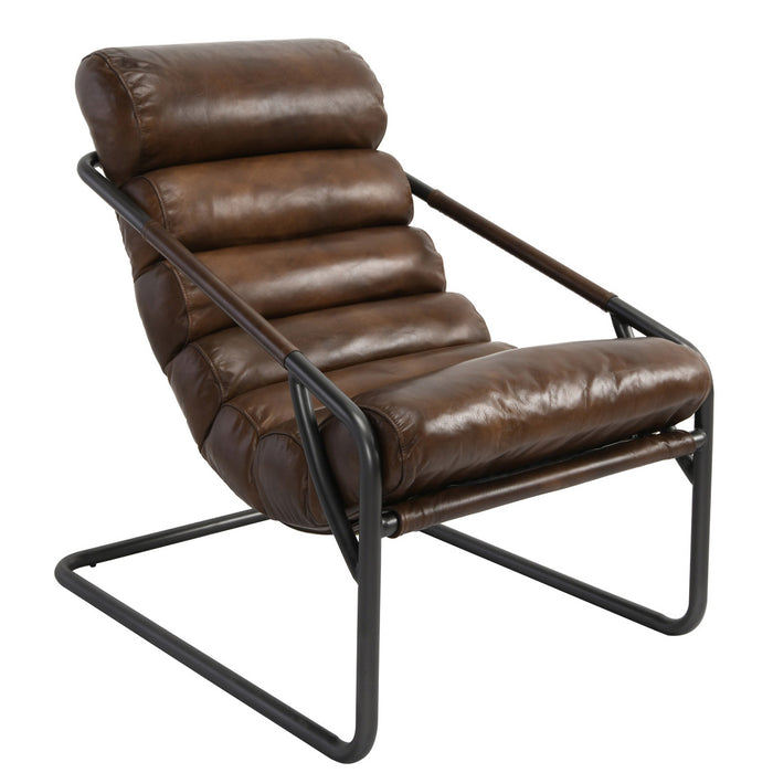 this accent chair crafted from plush, tube iron and top grain leather upholstery that keep you relaxed as well as comfortable - Lifestyle Furniture