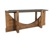 Simple shapes, reclaimed pine wood, and stone give this console table a modern yet rustic feel - Lifestyle Furniture