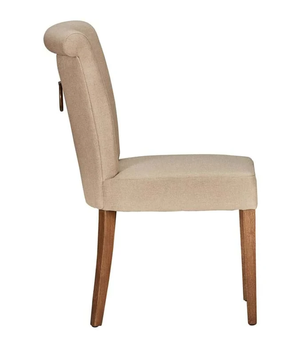 brass ring detail at the back Upholstered Dining Chair - Lifestyle Furniture