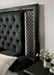 The black finish beautifully pairs with the richly designed crystal-like acrylic button tufted headboard to offer an ideal modern traditional design - Lifestyle Furniture