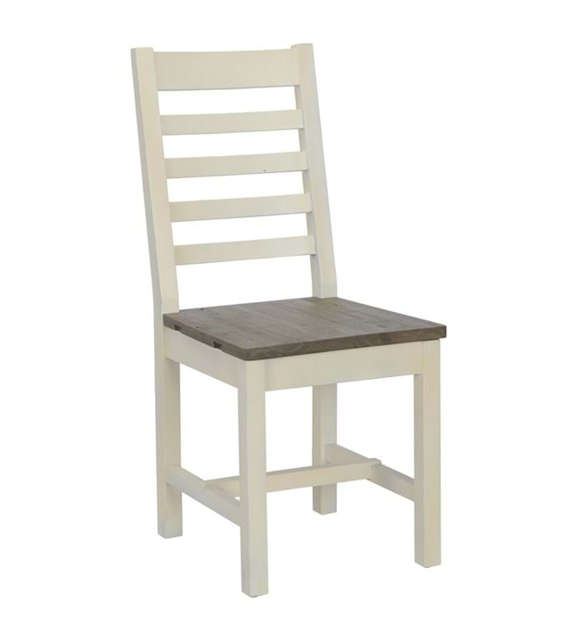 Ladder Back Wood Dining Chair Lark Brown/Classic Ivory - Lifestyle Furniture