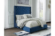 Venice Blue UPH Bed with Dresser & Mirror - Lifestyle Furniture