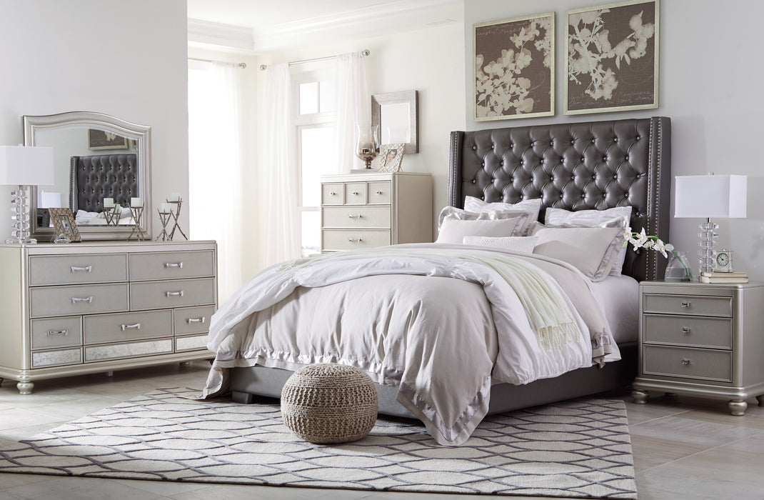 Venice Grey UPH Bed with Dresser & Mirror — Lifestyle Furniture
