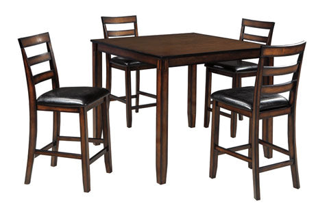 Brown and Black Wood Counter Height Dining Set - Lifestyle Furniture