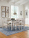 coastal chic design white wood Dining set with 6 Chairs - Lifestyle Furniture