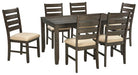 Counter Height Dining Set with Two Tone Stools in Brown - Lifestyle Furniture