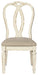 light grey wash upholstered dining set with distressed wood and queen ann chairs - Lifestyle Furniture