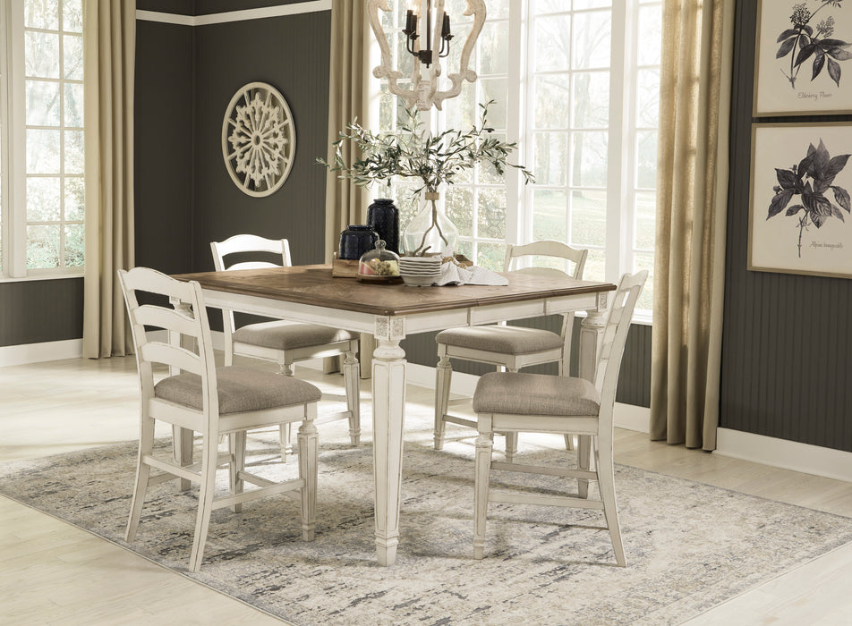 Light Tone Upholstered Seat Wood Counter Height Dining Set - Lifestyle Furniture