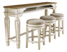 Light Grey Wash swivel backless barsool dining set - Lifestyle Furniture