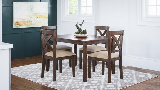 walnut finish upholstery side chairs 5pc Dining Set - Lifestyle Furniture