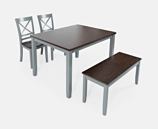 Farmhouse feel small wood dining set in grey and brown - Lifestyle Furniture