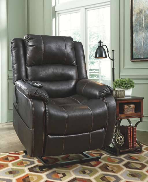 attractive black finish lift chair that will look great in any living room. It provides a soft, comfortable place to relax - Lifestyle Furniture