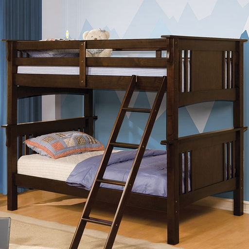 This sturdy yet elegant bunk bed features a dark oak finish and a traditional design which will beautifully enhance any kids room - Lifestyle Furniture