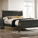 Add elegance to your bedroom with this bed featuring a traditional sleigh bed design, solid wood and wood veneer in a gray finish -Lifestyle Furniture