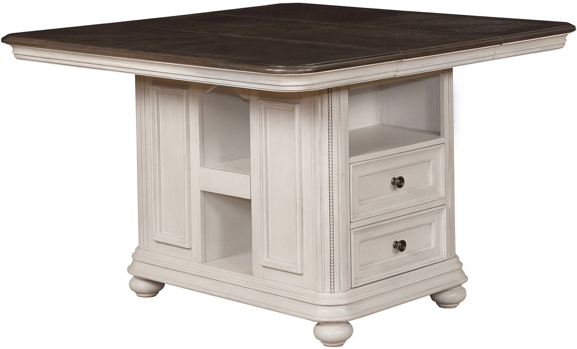 oak finish top and white base modern Counter Height Dining Collection - Lifestyle Furniture