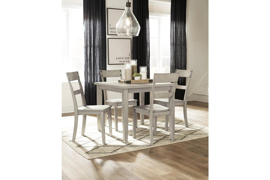 light gray simple dining set Dining Set - Lifestyle Furniture
