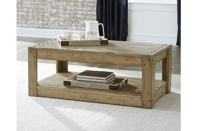  Featuring a grayish brown finish, each piece is crafted from solid wood and has a somewhat distressed finish with natural weathered wood undertones throughout - Lifestyle Furniture