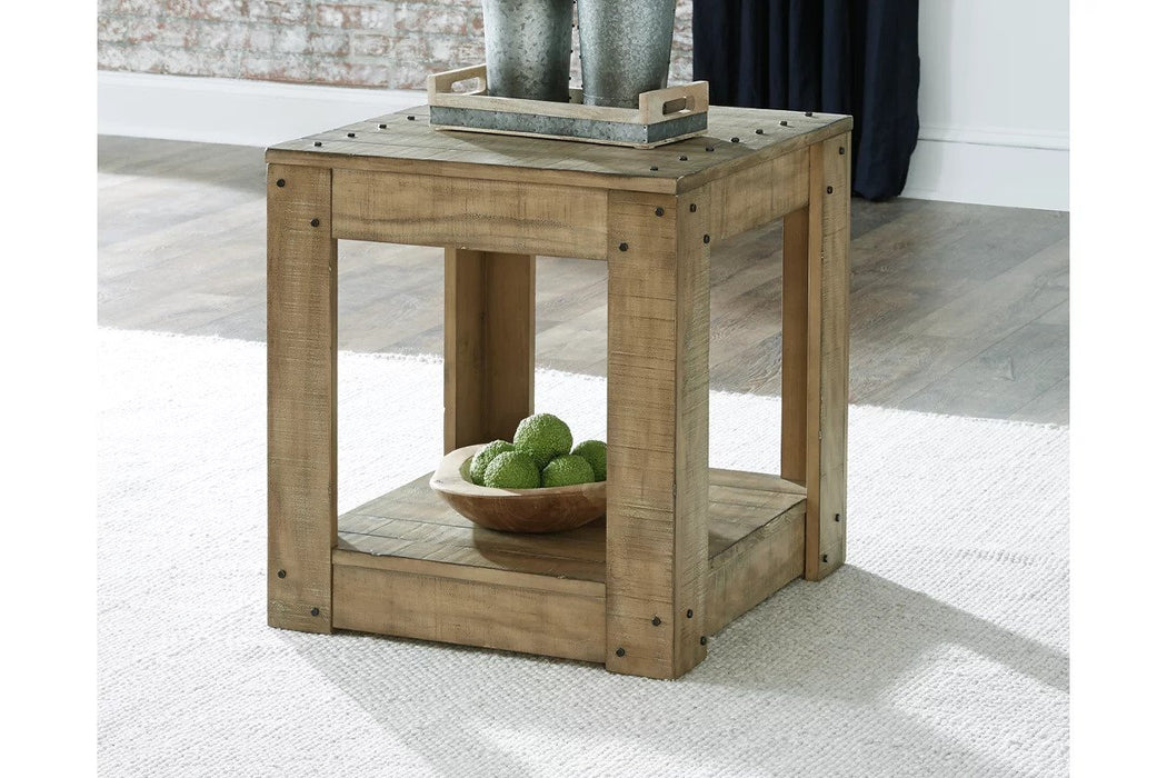 This Occasional Table Set is made from solid wood and features a distressed finish with natural weathered wood undertones to give it a weathered, aged appearance - Lifestyle Furniture