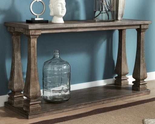 With a wide, plank-look tabletop, the distinctive sofa table lends a touch of warmth and rustic beauty to your living room, entry or hallway - Lifestyle Furniture