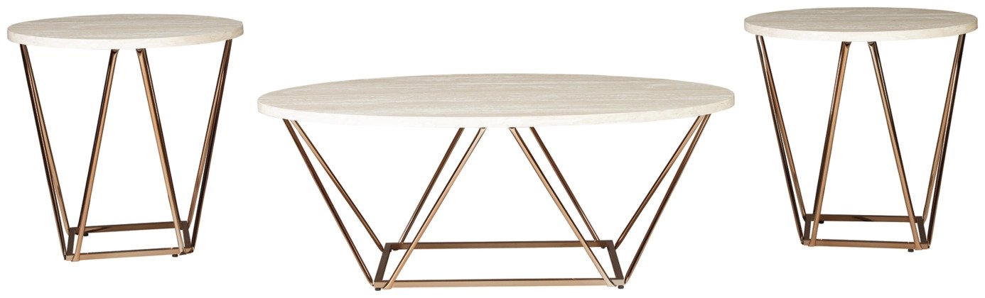 Each table features a faux marble tabletop and light goldtone metal base, making it the perfect addition to any room - Lifestyle Furniture