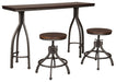 Odium Counter Height Dining Table and Bar Stools (Set of 3) - Lifestyle Furniture