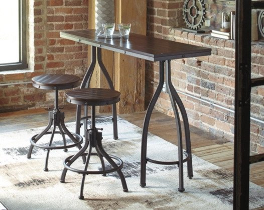 Odium Counter Height Dining Table and Bar Stools (Set of 3) - Lifestyle Furniture