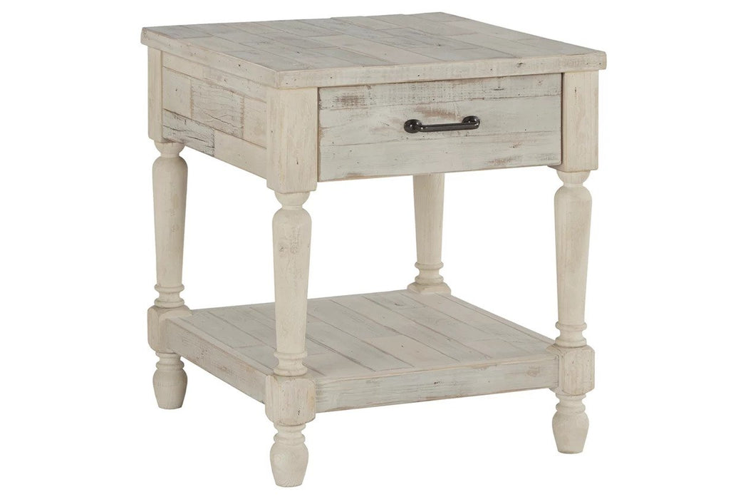  Adorned with plank-effect detailing and a weathered gray finish, these tables will complement the decor of your living room or den - Lifestyle Furniture