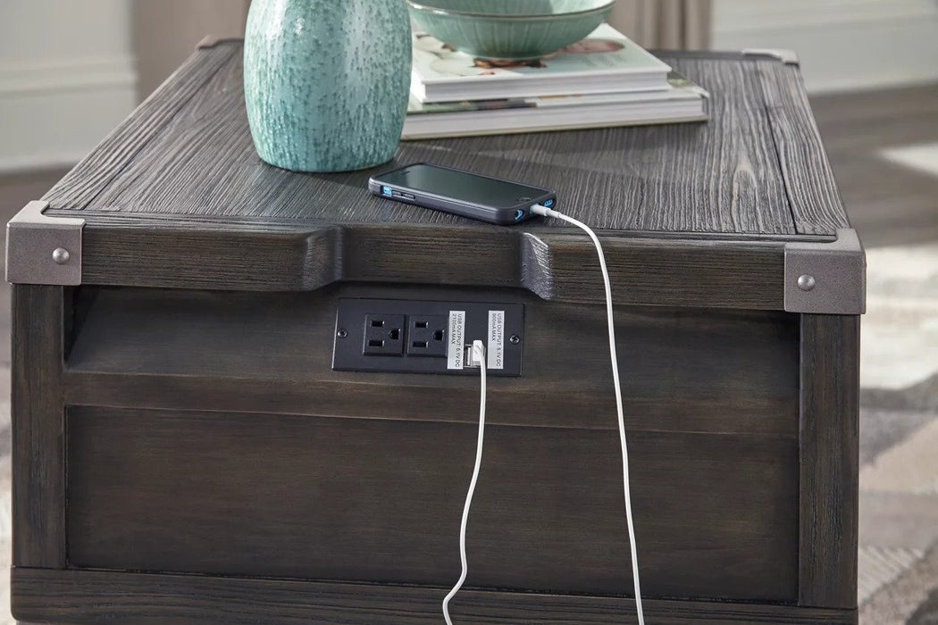 The end table sports multiple USB charging ports on its legs to keep your devices charged up, making the entire set aesthetically pleasing as well as practical.