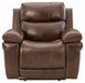 dark brown Power Recliner with matching polyester upholstery, which is fully padded for ultimate comfort - Lifestyle Furniture