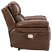  casual elegance brown leather recliner, controlled easily with a power button and smoothly recline to any position - Lifestyle Furniture