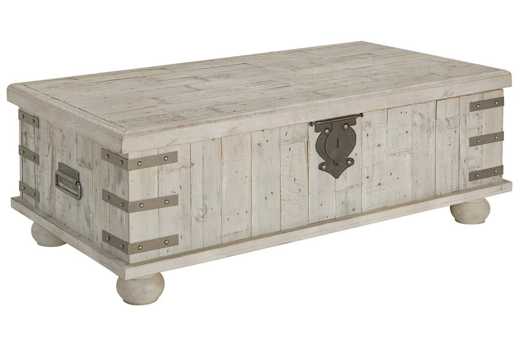 the occasional table set is finished in a light gray wash that gives each piece a distressed wood appearance - Lifestyle Furniture
