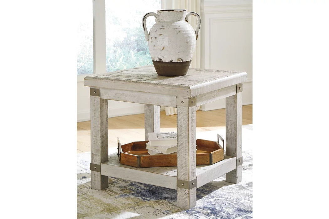 Our Occasional Table Set brings charm and rustic style to your home, offering an end table and a lift top coffee table in a light gray wash finish - Lifestyle Furniture