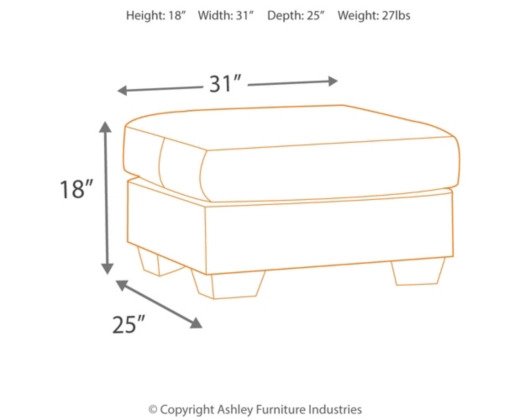 Spencer Cobblestone Ottoman - Lifestyle Furniture