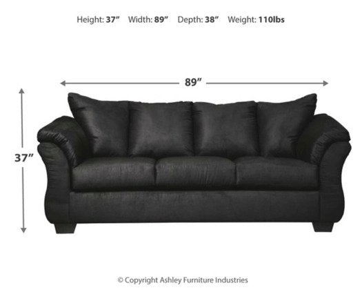 Spencer Black Sofa - Lifestyle Furniture