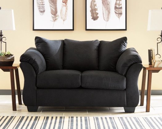 Spencer Black Loveseat - Lifestyle Furniture