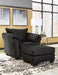 Spencer Black Ottoman - Lifestyle Furniture