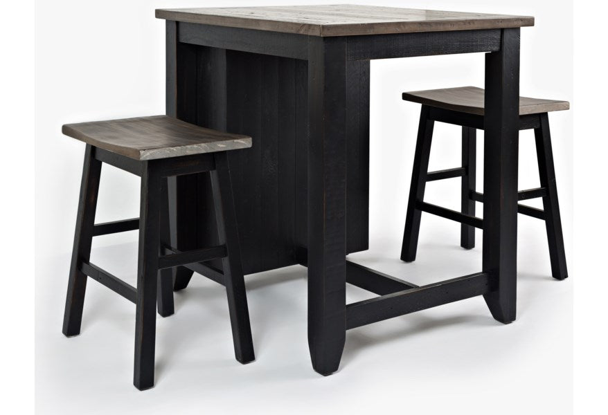 Madison Country Black 3pc Counter Set - Lifestyle Furniture