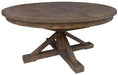 pedestal dark brown finish Extension Dining Table 63"-79" - Lifestyle Furniture